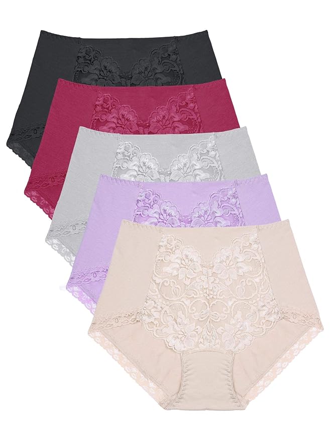 Intimate Portal Damen Komfort Baumwolle Unterwäsche mit Wunderschöne Spitzen Keine Slip-Linien