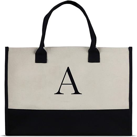 monogrammed canvas tote bags
