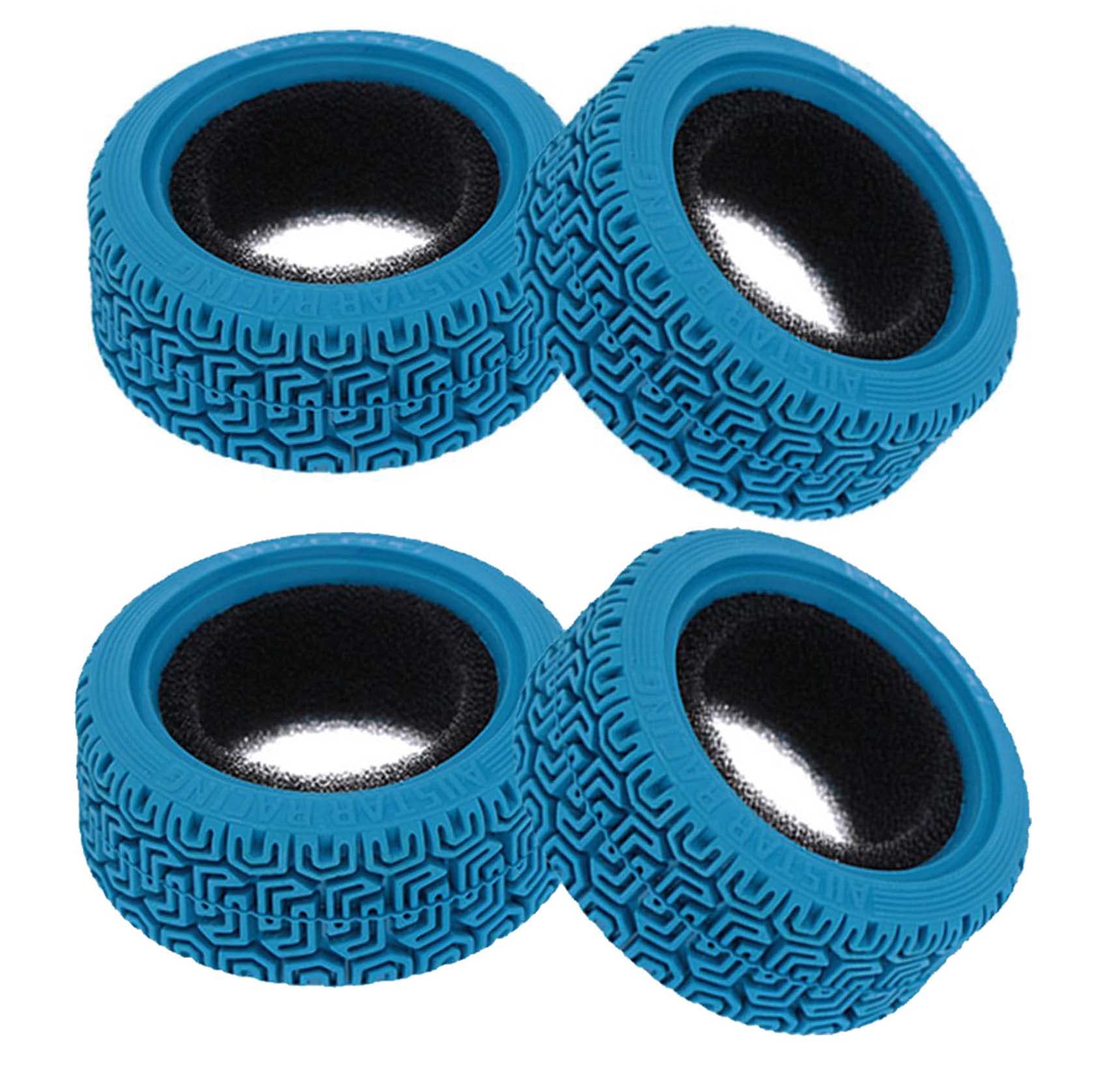 KEEDA 1/10 RC Car 68mm Rally Tires Rubber Tyres for 1:10 RC On Road Car Tamiya HSP HPI Kyosho 1/16 RC Rally Car (Blue)