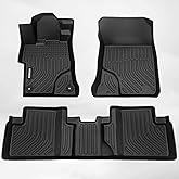 KELCSEECS Floor Mats Custom for Honda Civic & Civic Si 2012 2013 2014 2015 Only Sedan (Not Coupe) Car Mats All Weather Guard TPE Automotive Liners Front& Rear Row Accessories Black