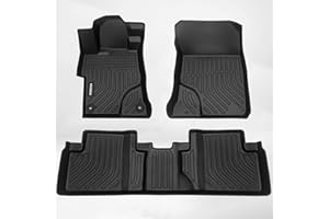 KELCSEECS Floor Mats Custom for Honda Civic & Civic Si 2012-2015 Only Sedan (Not Coupe) Car Mats All Weather Guard TPE Automotive Liners Front& Rear Row Full Set Accessories Black