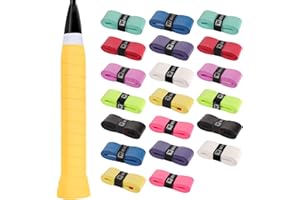 20 PCS Tennis Racket Grip Tape, Badminton Overgrips for Anti-Slip and Sweat Absorbent Grip, Stretchy Anti Slip Velvety Comfor