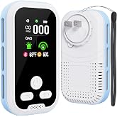 Plug-in 5-in-1 Indoor Air Quality Detector with HD Display | Built-In Rechargeable Battery, High Accuracy Tracks Temp and Humidity, Compact for Home, Apartment, RV, Hotel, Camping, Car