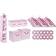 Delta Children Nursery Storage 48 Piece Set - Easy Storage/Organization Solution - Keeps Bedroom, Nursery & Closet Clean, Barely Pink