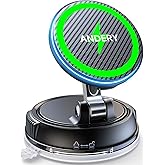 ANDERY Only for iPhone Magsafe Car Mount Charger [15W Wireless Faster Charging, 78+LBS Strongest Suction, 2400gf Strongest Magnetic] 360° Adjustable Car Phone Holder for All Smartphones & Cars