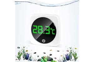 LED Aquarium Thermometer,Touch Screen Fish Tank Accurate Temperature Sensor,Energy Saving and Stick-On Aquarium Thermometer f