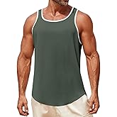 Runcati Mens Sleeveless Tank Tops Workout Muscle Gym Knitted Shirt Athletic Bodybuilding Slim Fit Ribbed T Shirts