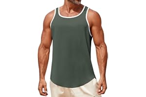 Runcati Mens Sleeveless Tank Tops Workout Muscle Gym Knitted Shirt Athletic Bodybuilding Slim Fit Ribbed T Shirts