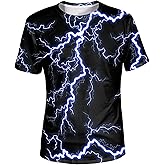 Asylvain Unisex 3D Graphic T-Shirt Colorful Design Short Sleeve Crewneck Digital Tee for Young