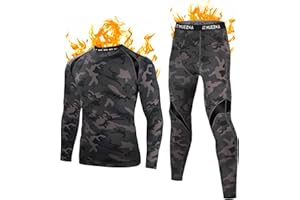 Muezna Men's Thermal Top and Bottom Set Underwear Long Johns Base Layer with Soft Fleece Lined