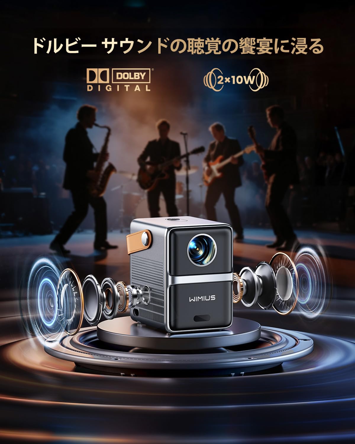 WiMiUS P61Pro Mini Projector, [Official Netflix Certified/Dolby Audio Compatible] 700ANSI High Brightness [Auto Trapezoid Correction/Electric Focus] Projector, Home Use, Built-in PrimeVideo/Disney+