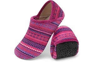 XIHALOOK House Slippers for Women Men Cozy Sock Shoes with Soft Rubber Sole Slip On for Indoor/Outdoor