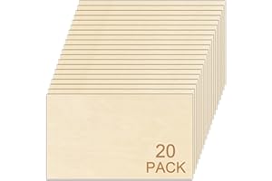 GSCIT Club 12"x 24" Birch Plywood 20pcs, 1/4" Plywood Sheets Birch Plywood Wood for Crafts, Thin Wood 6mm Plywood for Laser Cutting and Engraving, CNC Cutting, Painting, Fretwork