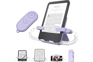 HIGHGO Remote Control Page Turner and Stand for Kindle Paperwhite Oasis eReaders,Clicker Page Turner Forward and Backward,Kindle Accessories for iPhone,iPad,Tablets Reading,Camera Video Record &Selfie