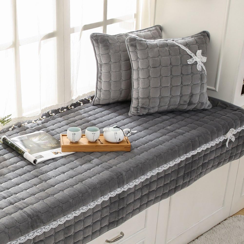 SGDSTGGDFH Plush Float Window mat Window mat European Padded Cushion Autumn and Winter Non-Slip Balcony mat Tatami mat-A 70x150cm(28x59inch)