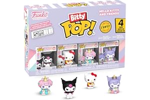 Funko Pop! Bitty: Sanrio - Kuromi, Hello Kitty (Ice Cream), My Melody (Unicorn Party), and Chase Mini Figure - 0.9 Inch (2.2 Cm) - Hello Kitty Collectable - Stackable Display Shelf Included