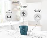Zuvo 8L Navy Plastic Paper Bin with Wave Design – Office/Desk Waste Basket view 3