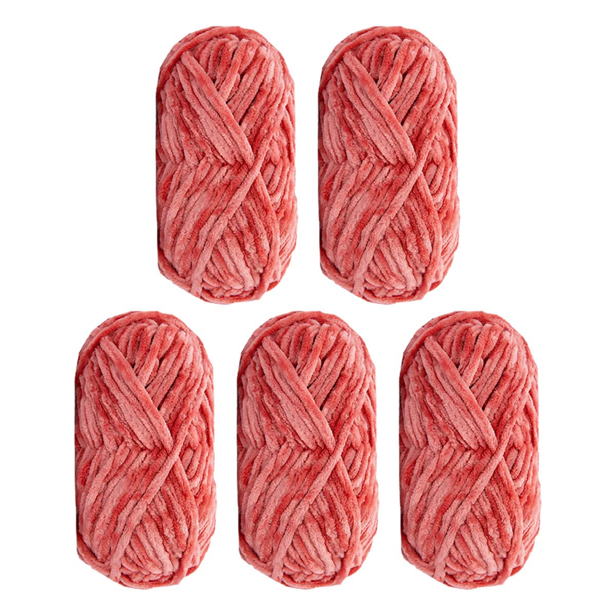 5 Pack Super Soft Chenille Velvet Yarn Knitting Wool Thick Warm Crochet Knitting Yarns for Art Knitting Doll DIY Bag Sweater Crafts 500g