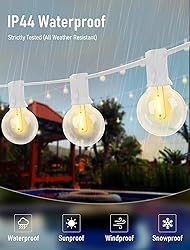 25Ft LED Outdoor String Lights Christmas, G40 Globe