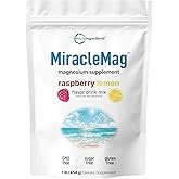 MiracleMag Calm Magnesium Powder, 1lb | Magnesium Citrate Supplement | Sweet Raspberry Lemon Flavored | Calm & Relaxation Mineral Support | Easily Absorbed Ionic Form | Non-GMO, Vegan, Sugar Free