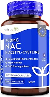 Nutravita NAC N-Acetyl-Cysteine 600mg 150 Vegan Capsules 5 Month Supply view 1