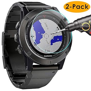 KIMILAR Kompatibel Garmin Fenix 5 Schutzfolie Panzerglas, [2 Pack] Gehärtetem Glas Displayschutzfolie für Garmin Fenix 5 (NIC