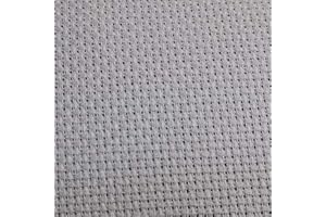 KCS 19" x 28" 14CT Counted Cotton Aida Cloth Cross Stitch Fabric (Light Steel Grey)