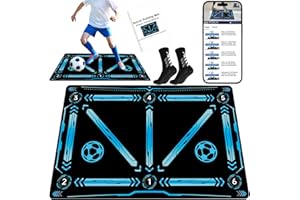 ZVD Soccer Training Equipment with Video,Soccer Training Mat Improve Strength,Agility and Coordination,Anti-Slip Silent Absorption Soccer Footwork Training Mat（Not including the APP）