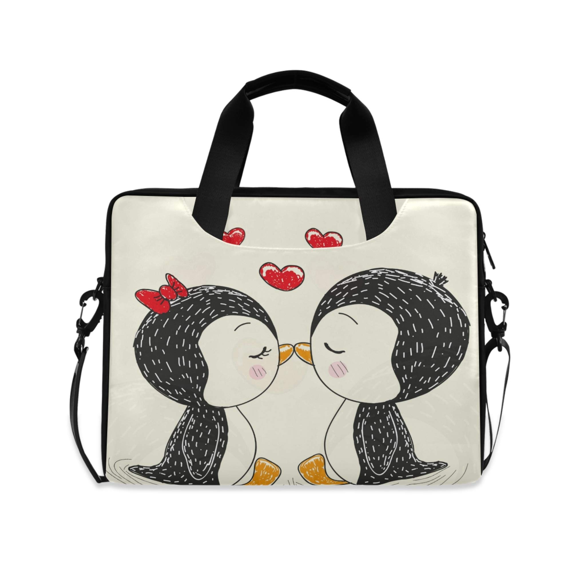 Laptop Bag, Cute Penguin Computer Sleeve Case Laptop Handbags Briefcase with Strap and Handle for Boys Girls Women Men 14 15 15.6 Inch