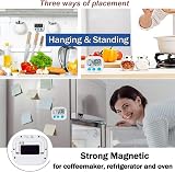 Kyzistn Digital Kitchen Timer 6 Pack Magnetic Countdown with Loud Alarm view 5