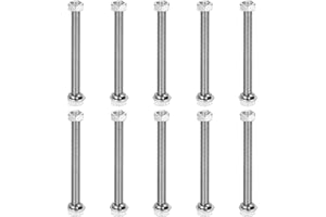 MECCANIXITY M5 x 60mm 304 Stainless Steel Hex Head Screws Bolts, Nuts, Flat & Lock Washers Assortment Kit, Fully Threaded, Br