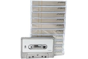 FYDELITY Pewter Chrome Cassette Tape Blank Cassette Tapes for Recording Blank Audio Tapes Clear Audio Cassette Tape Colored Cassettes Tapes Color Empty Cassette Tape Recordable Tapes-10 Pack 60 Minute