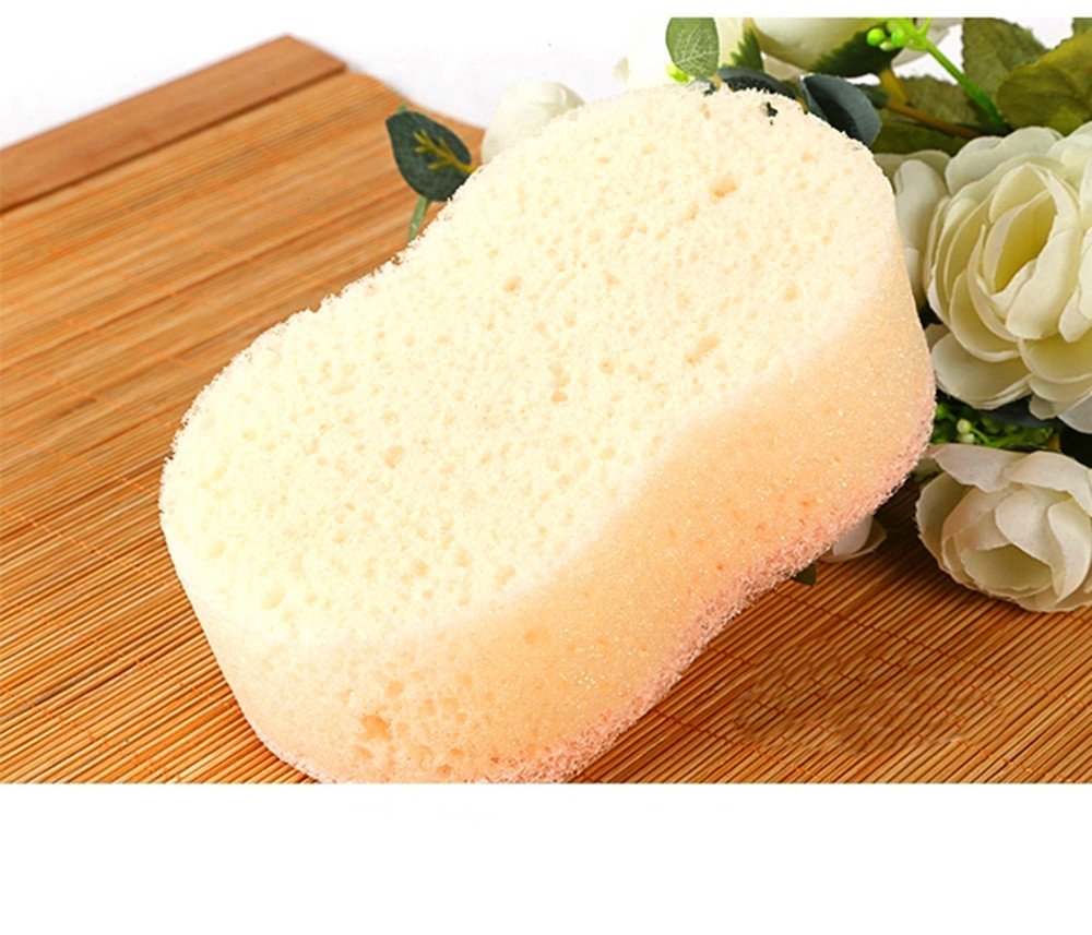 Topstone Natural Bath Facial Sponges , Antibacterial and Deodorant, Set of 2,Pink and Blue , Random Color