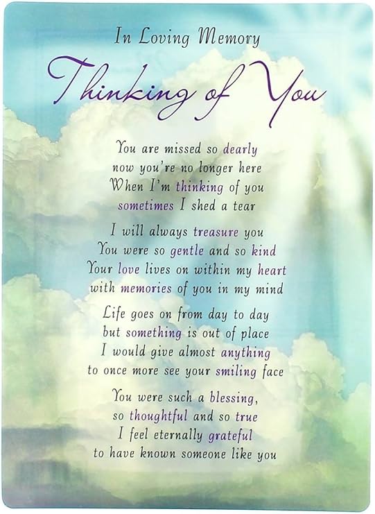 Loving Memory Open Graveside Memorial Card Thinking Of You 6.5" x 4.