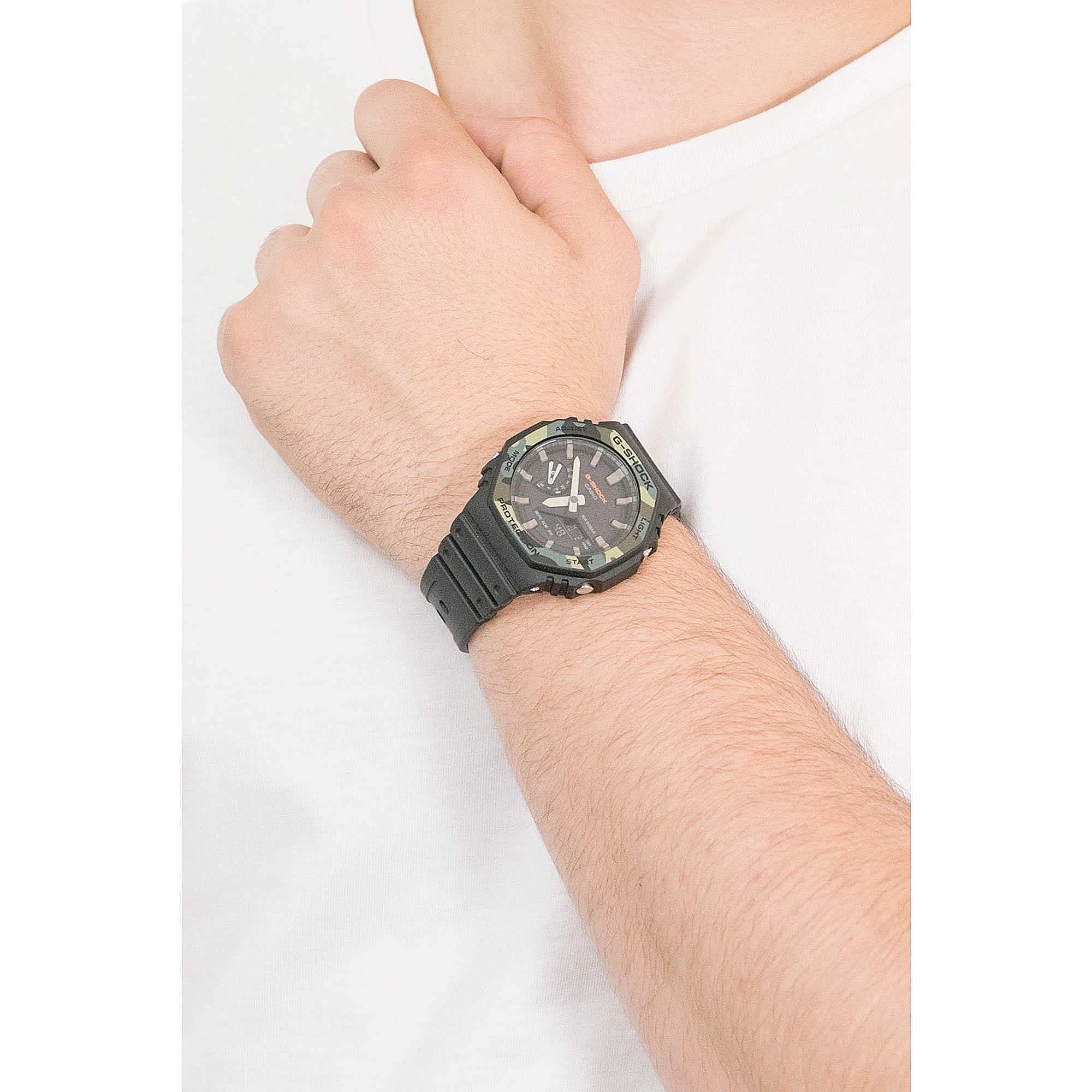 Casio Unisex 45.00mm Quartz Watch with Black Analogue dial and Black Resin Strap GA-2100SU-1AER