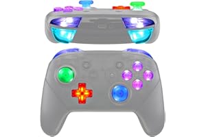 eXtremeRate Multi-Colors Luminated Thumbsticks D-pad ABXY ZR ZL L R Buttons DTFS LED Kit V2 for Nintendo Switch Pro Controlle