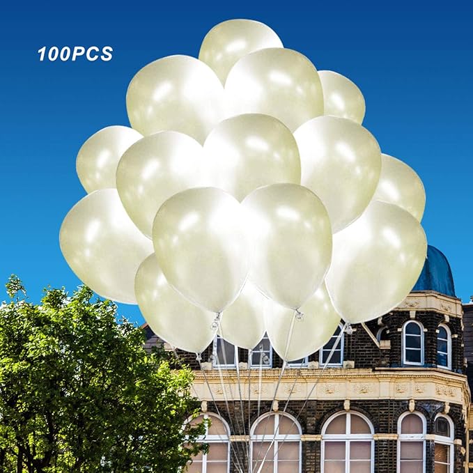 Amazon Com 100 Pack 12 Inch Thicken White Pearlized Latex