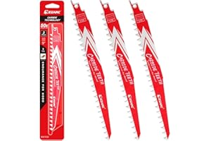 EZARC Carbide Reciprocating Saw Blade R943HM Endurance for Hard Wood 9-Inch 3TPI, 3-Pack