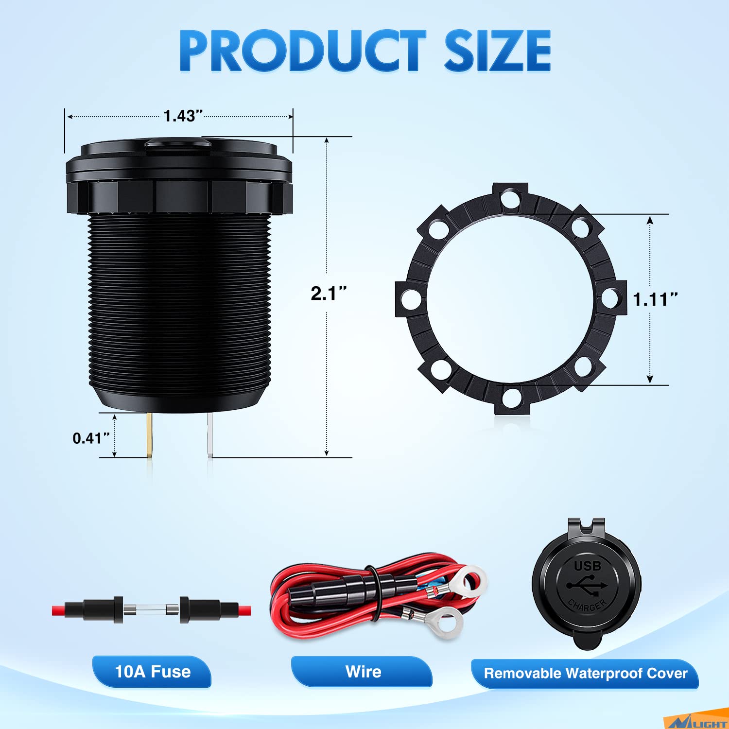 Mua Nilight Dual USB Socket PD Type C and QC3.0 12V 24V Car Outlet ON ...