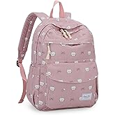 Chase Chic Corduroy Kids Backpack, Cute Aesthetic Plush Bookbag Casual Rucksack Daypack for School Toddler Girls Boys Pink Cat