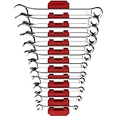 Magnetic Flexible 12 Slot Wrench Rack Holder Non-Marring Slim Design Storage Organization