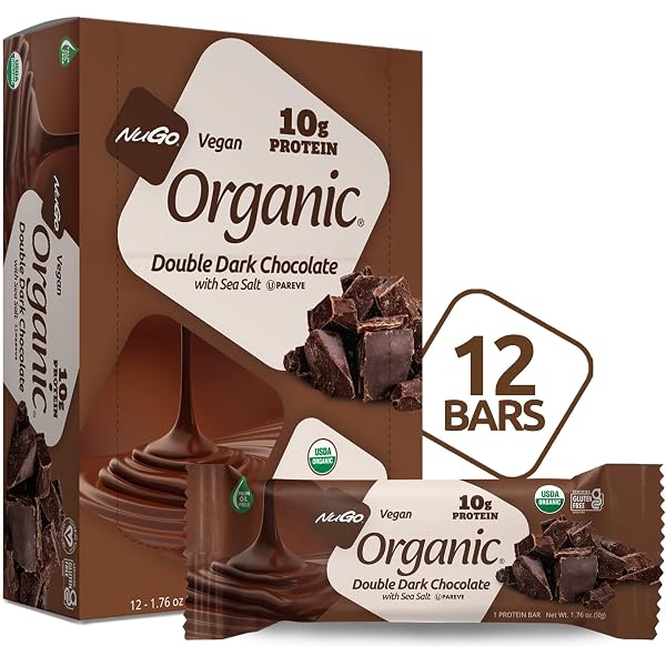 NuGo Dark Chocolate Peanut Butter Cup, 12g Protein Bar, Vegan, Gluten Free, Non-GMO, Kosher Pareve 12 Count
