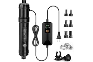 hygger Aquarium U-V Light with Time, 360° Protective Shield Clean Light for Green Water and Algae Clean, Amphibian U-V-C Lamp