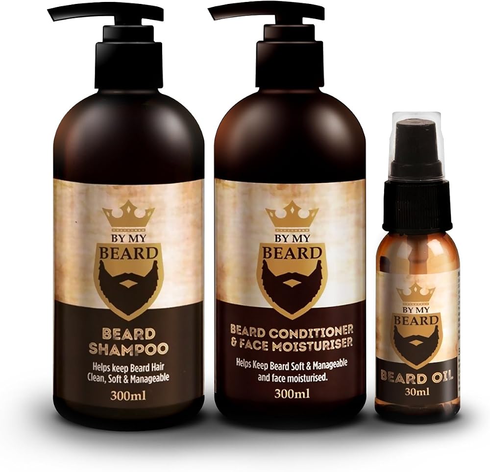 BE MY BEARD Beard Shampoo Conditioner and Face Moisturiser Oil Triple Pack
