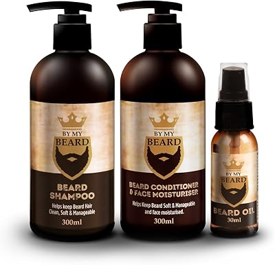 BE MY BEARD Beard Shampoo Conditioner and Face Moisturiser Oil Triple Pack