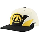 Iowa Hawkeyes NCAA Officially Licensed Hat Flat Snapback Z11 Retro Sharktooth Team Color