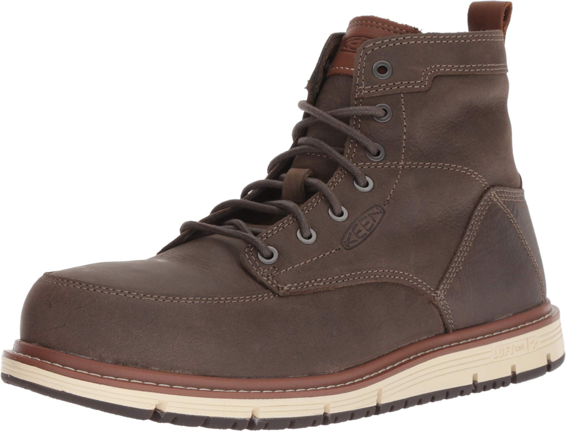Photo 1 of KEEN Utility Men's San Jose 6" Alloy Toe Work Boot, Falcon/Caramel Cafe, 7 Wide US