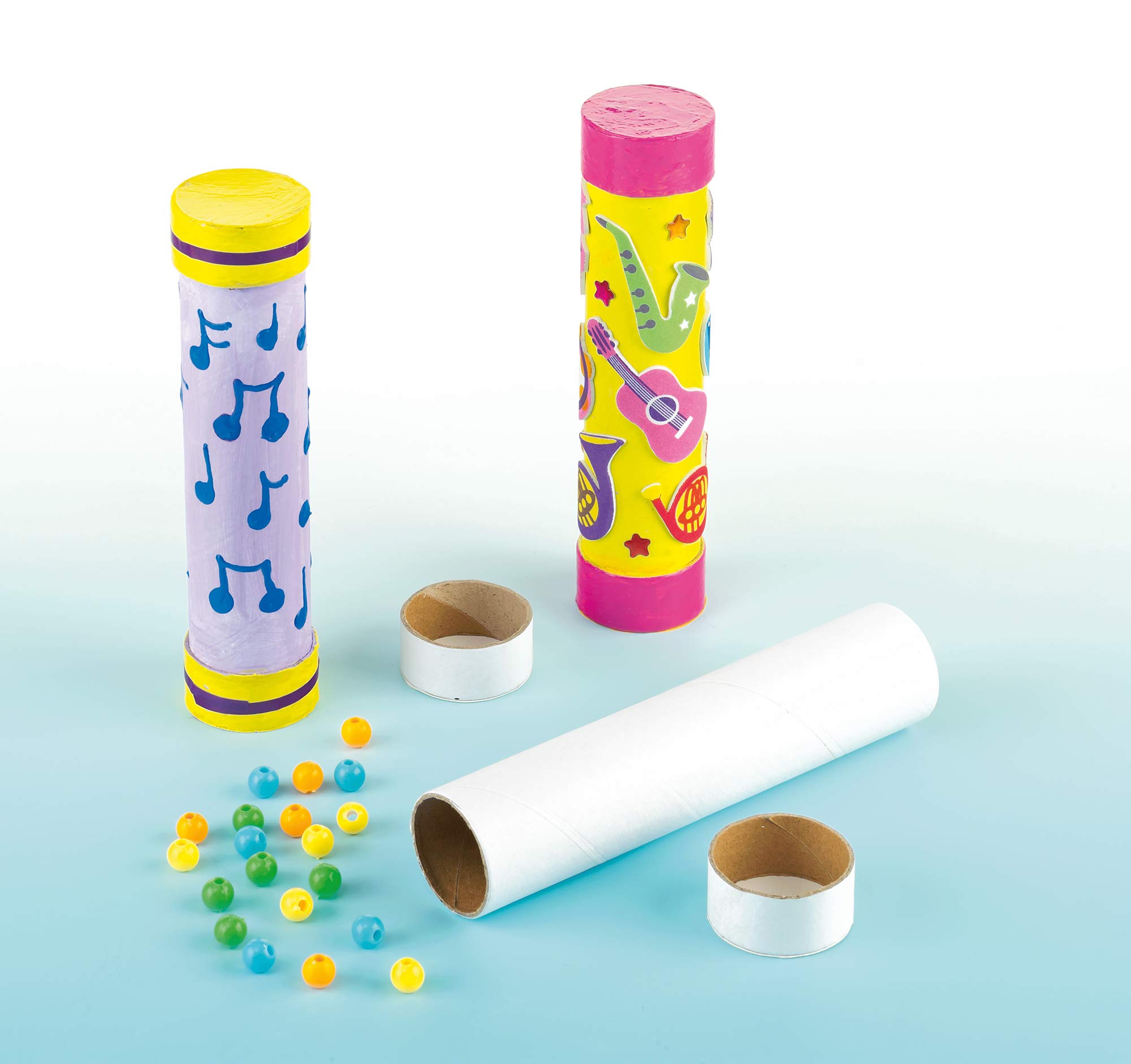 Baker Ross Music Shaker Kits (Pack of 4), Perfect for Children, Decorate and Personalise, Ideal for School or Home Craft Projects
