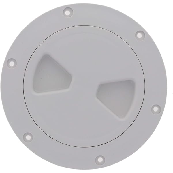 Seachoice Twist 'N' Lock Marine Boat Deck Plate, White Finish, Up To 4 1 2 In