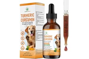 LanxPetNova Turmeric Curcumin Liquid Drops for Dogs – 60ml, High-Potency Dog Supplement for Daily Vitality & Comfort, Easy Li